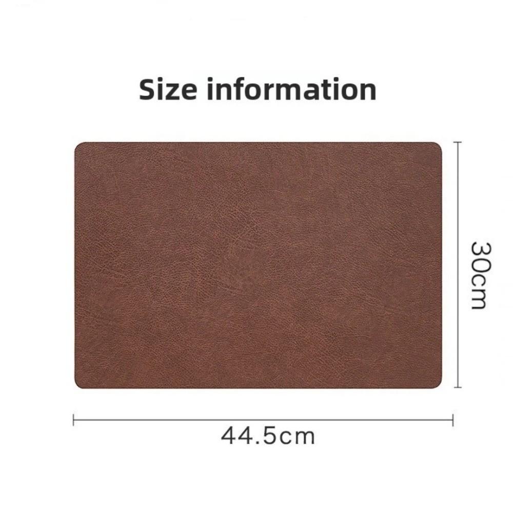 Faux Leather Table Placemats Double-Sides Square Dining Table Mat Waterproof Heat Resistant Table Place Mats For Kitchen Dining