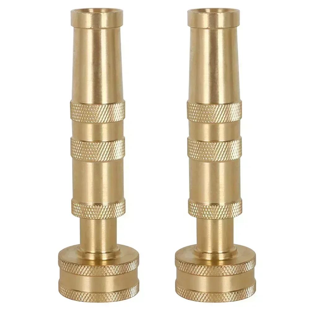 Brass Rotating Hose Nozzle 4 Inch Heavy Duty with Adjustable Spray Options for Efficient Watering of Outdoor Areas