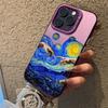 Van Gogh Oil Painting Electroplate Silver IMD Phone Case For iPhone 11 12 13 14 15 16 Pro Max 7 Plus X XR Shockproof Back Cover