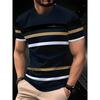 Simple Fashion Striped Graphic T Shirts For Men Summer Trendy Short Sleeve 3D Printed Casual Oversized Crew Neck Tees