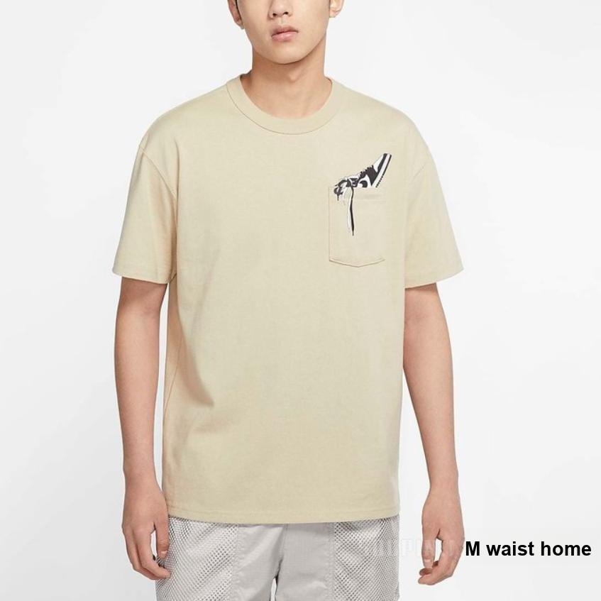 Jordan Solid Color Letter Pocket Sport Short Sleeve T-Shirt Men Tops Yellow DV9724-206