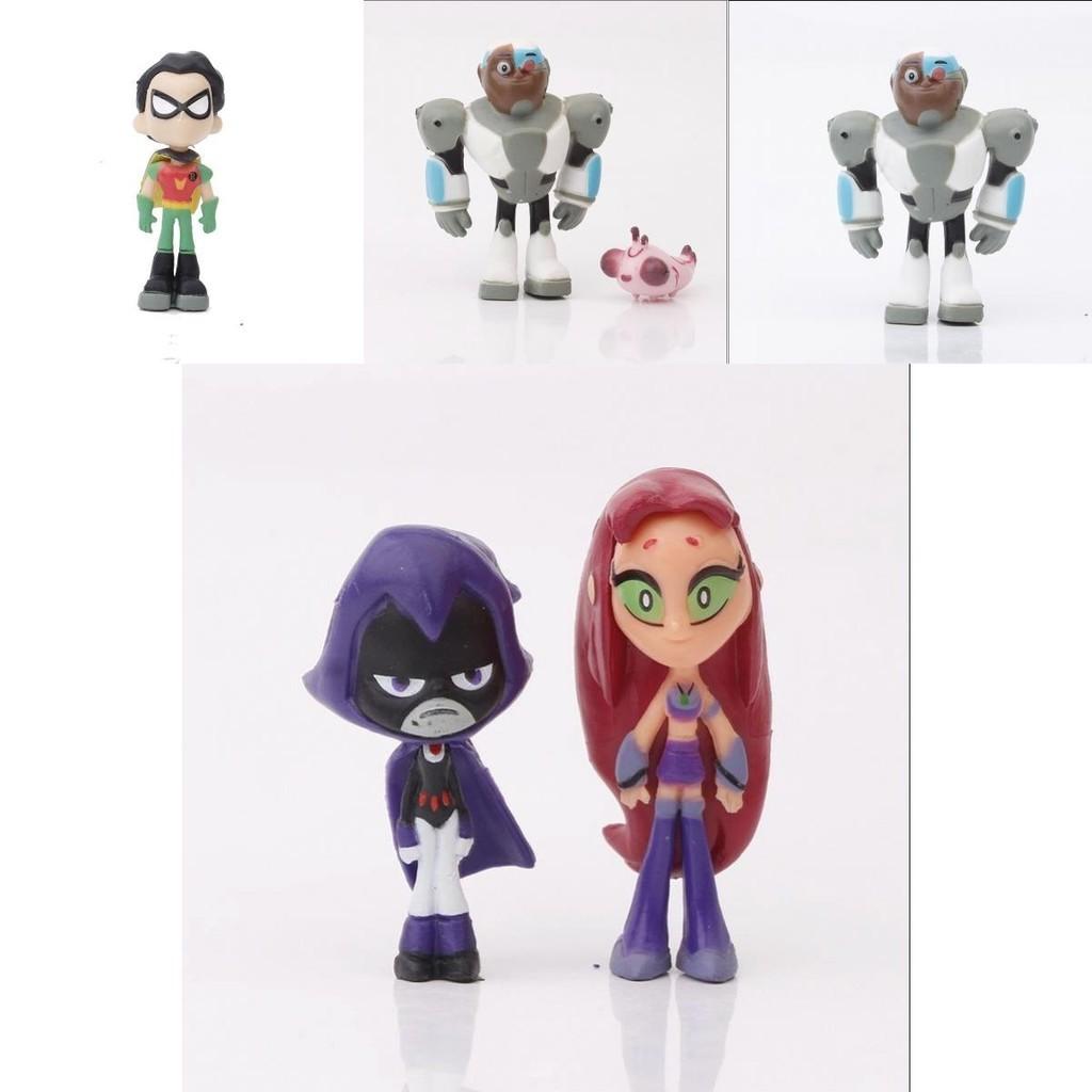 Adorable Teen Titans Go Figure Set Featuring Robin Raven Beast Boy And Starfire