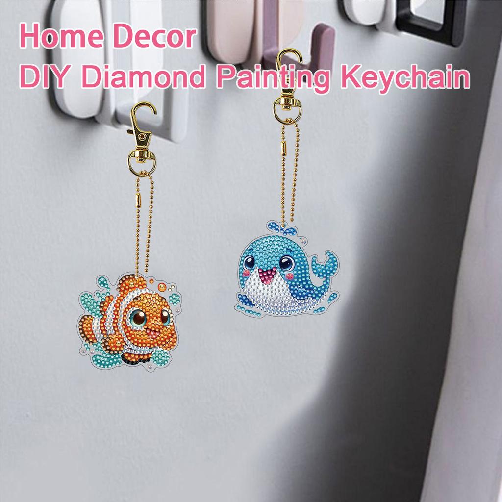 15 ks DiY 5D Diamantové malování Klíčenky Závěsné přívěsky Oboustranné pro začátečníky Narozeninové tvoření Domácí párty dekorace