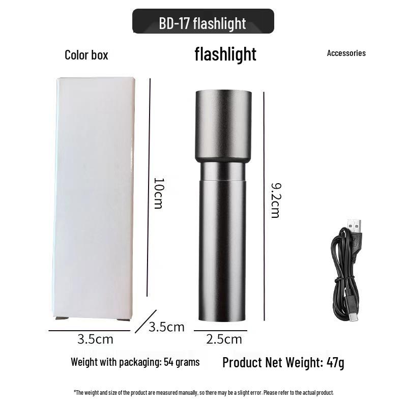 All-Aluminum Long-Lasting Portable Telescopic Zoom Camping Flashlight