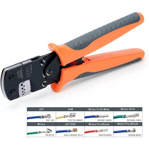 IWISS IWS-3220M JST Connector Crimping Pliers, Ratchet Type, Open Barrel, Compatible with 0.03-0.5mm? Micro Terminals