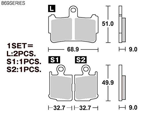KITACO SBS Brake Pads 869HS Sinter Metal for VFR1200F 777-0869020
