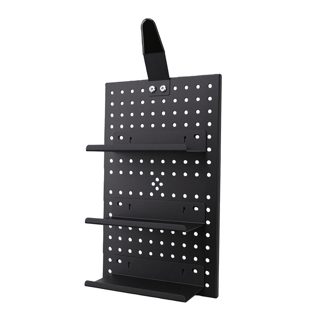 Bike Gear Pegboard Organizer Powder Coated Aluminum Alloy Wall Mount Bike Gear Storage System for Helmet Accessories