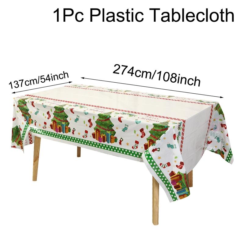 Christmas Disposable Tablecloth Christmas Decorations for Home 2026 Table Cover Navidad Noel New Year Gifts Dining Table Decor