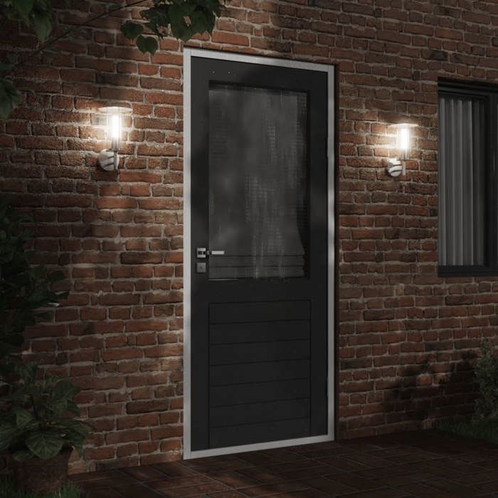 VidaXL Appliques murales d'extérieur 2pcs argenté acier inoxydable, éclairage mural d'extérieur, lampe murale de jardin, 4006245