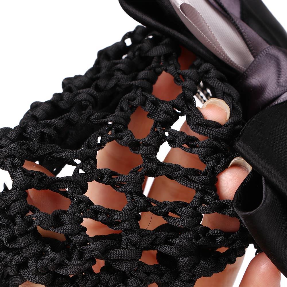 Bowknot Crochet Net Satin Ribbon Bun Net Hair Accessories Snood Bun Maker Occupation Headdresses