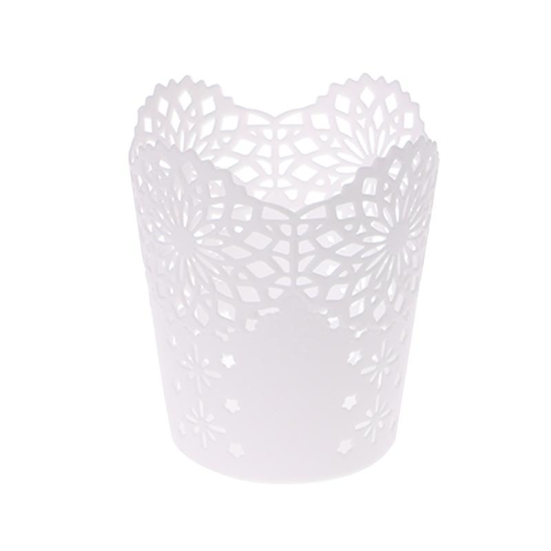 Lace Flower Brush Storage Pencil Pen Pot Holder Container Desk Organizer Case UK