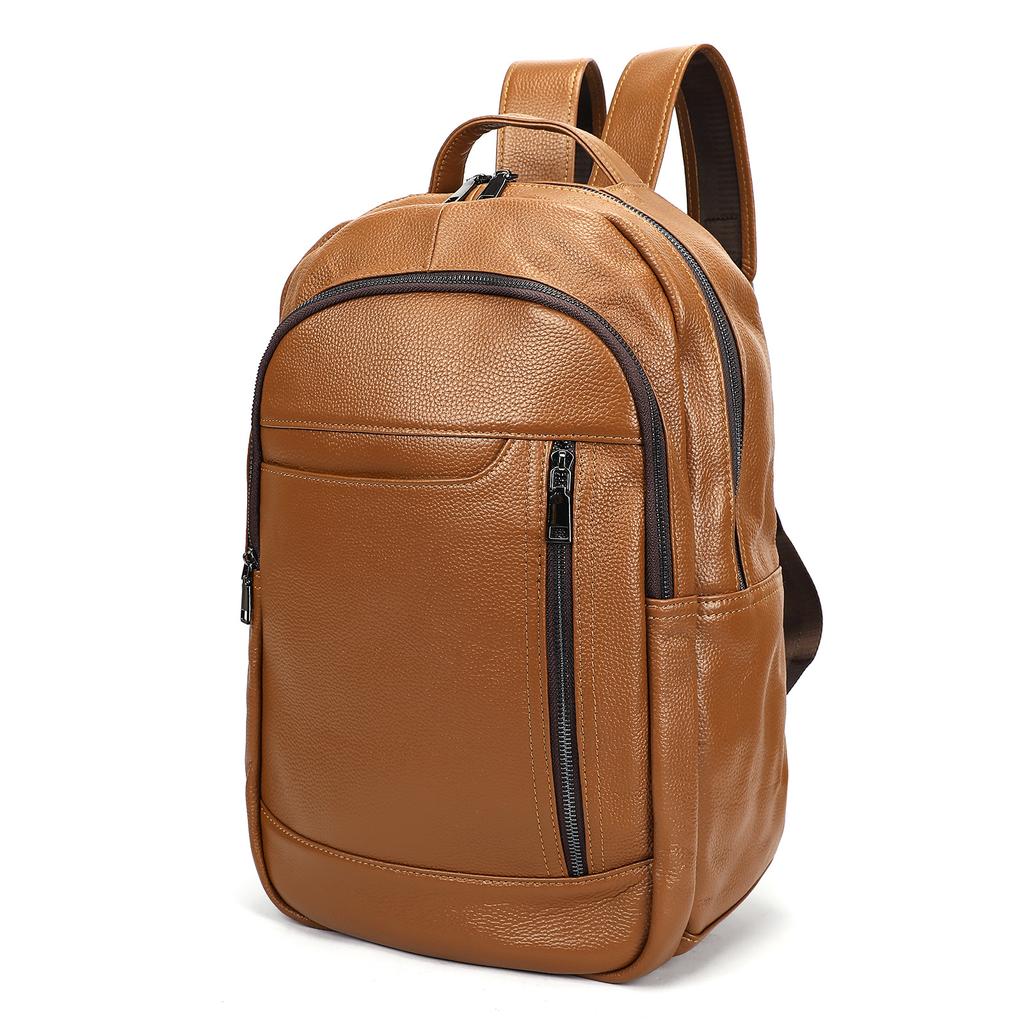 Large-capacity Business Dual-shoulder Backpack, Leisure Travel Computer Backpack, Fashionable Cowhide Schoolbag