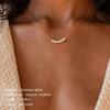 Elegant Freshwater Pearl Necklace with 14K Plated Titanium Steel Clavicle Chain - Versatile Design for Women