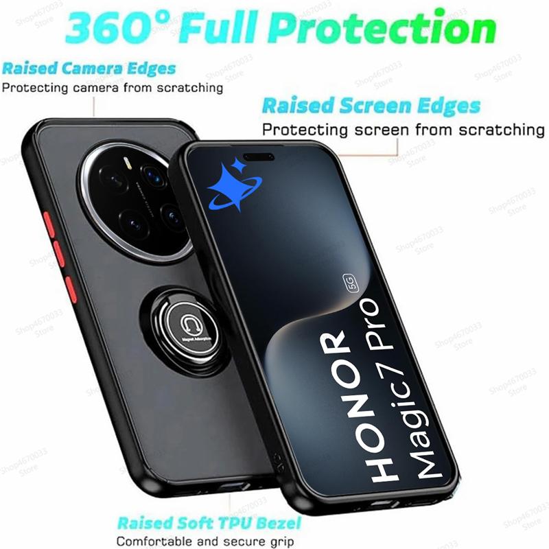 Magnetic Phone Case For Honor Magic 7 6 5 Pro 200 Lite Shockproof Ring Holder Cover For Honor X9C X9B X9A X8B X7B 90 Lite 70