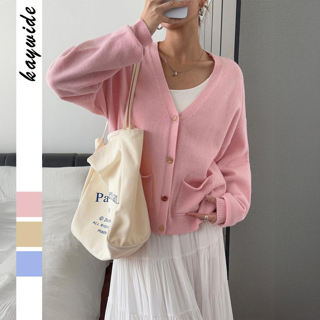 European American Simple Vacation Style Solid Long-sleeved Sweater for Women Wool Woolen Women's Clothing 2025 Autumn Winter
