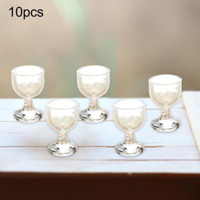 10Pcs 1:12 Scale Dollhouse Wine Cup Accessories Miniature Champagne Kitchen Cups Set
