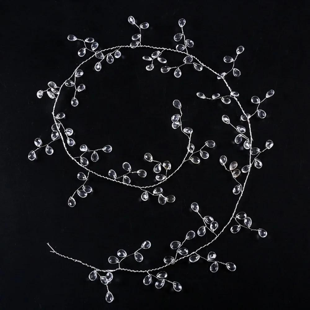 DIY Acrylic Crystal Beads Droprain String Branch Curtain Garland Transparent Diamond Beaded Stage Accessories