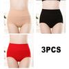 3PCS/Set Women's High Waist Cotton Panties Briefs Soft Breathable Comfy Underwear Plus Size M-3XL