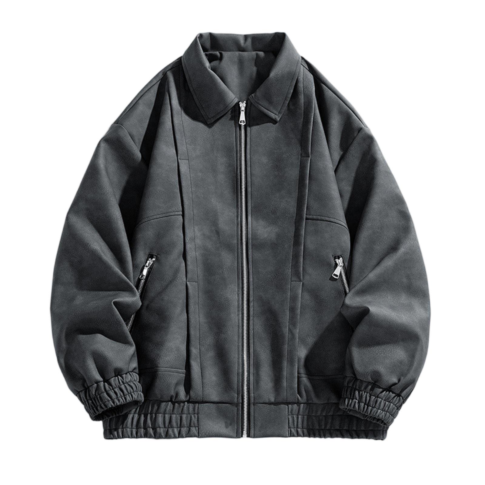 

Красивая Модная Летная Куртка с Лацканами Все Виды Свободная Повседневная Ретро Куртка XXXXL чёрный