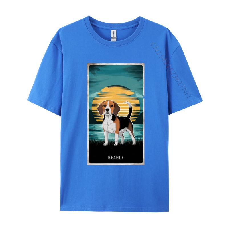 Classic Beagle Sunset TShirt Men Coupons Printed Tops  Tees Cotton T Shirts Cute Dog Anime Tshirts