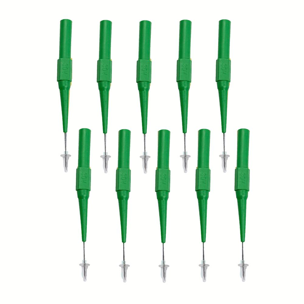 

10Pcs Diagnostic Tools Multimeter Test Lead Extention Back Piercing Needle Tip Probes Autotools Automotive Kit Machine 0.7MM зелений