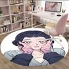 1pz KPop Demon Hunters ZOEY3 Stampa Tappeto Rotondo Sedia Tappeto Rotondo Adatto per Camera da Letto Soggiorno Tappeto Decorativo per la Casa