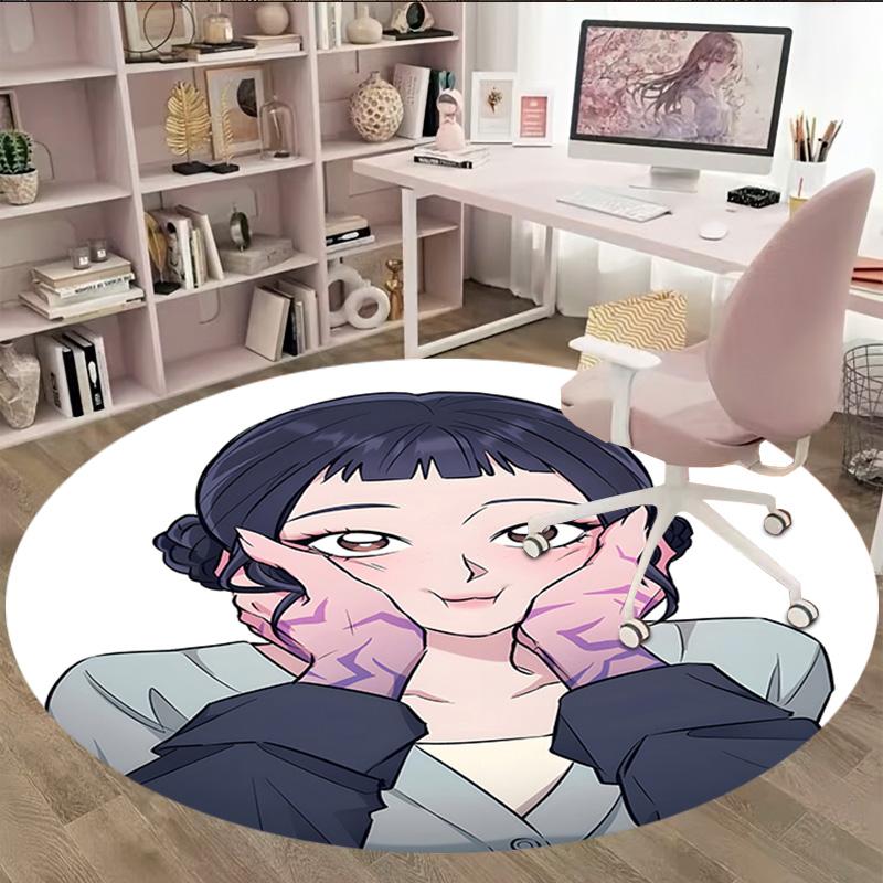 1pz KPop Demon Hunters ZOEY3 Stampa Tappeto Rotondo Sedia Tappeto Rotondo Adatto per Camera da Letto Soggiorno Tappeto Decorativo per la Casa