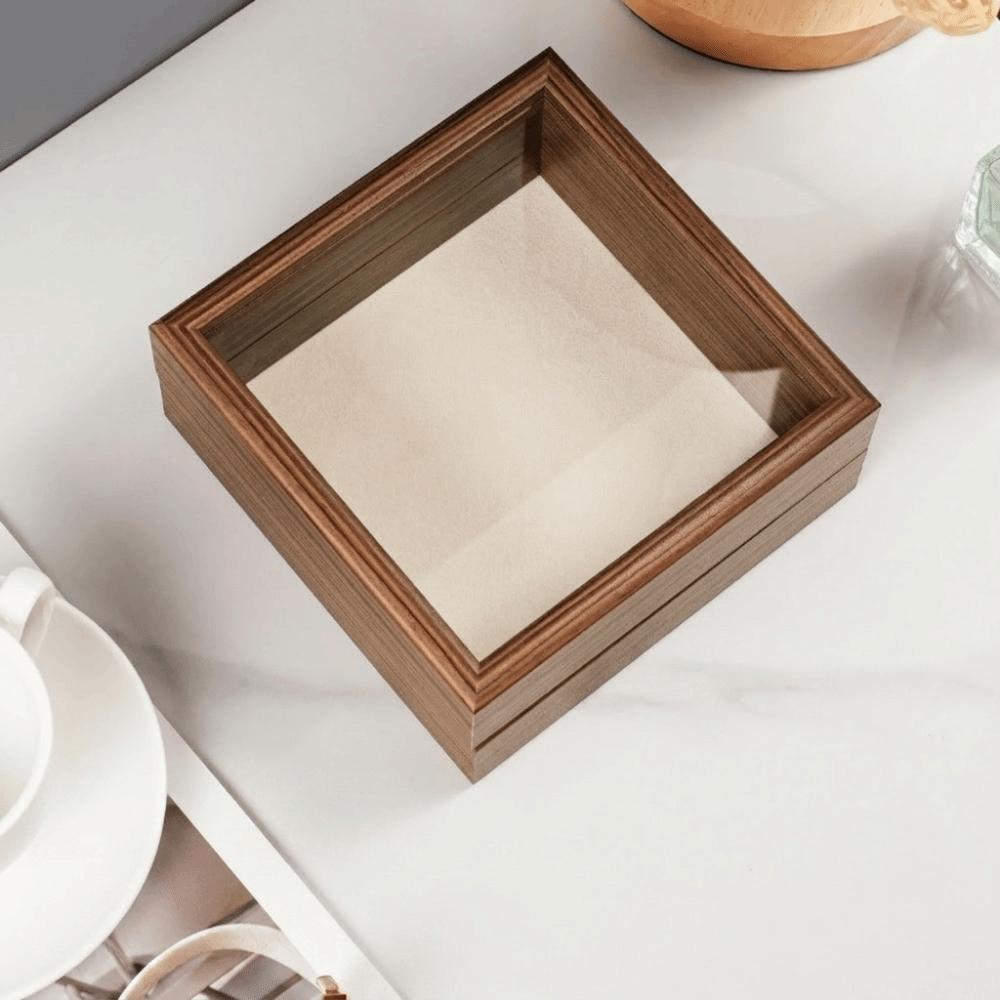 Glasdeckel Schmuckorganizer Samt-Innenleben Ringhalter Geschenk Holzschmuckschatulle Für den Heimgebrauch