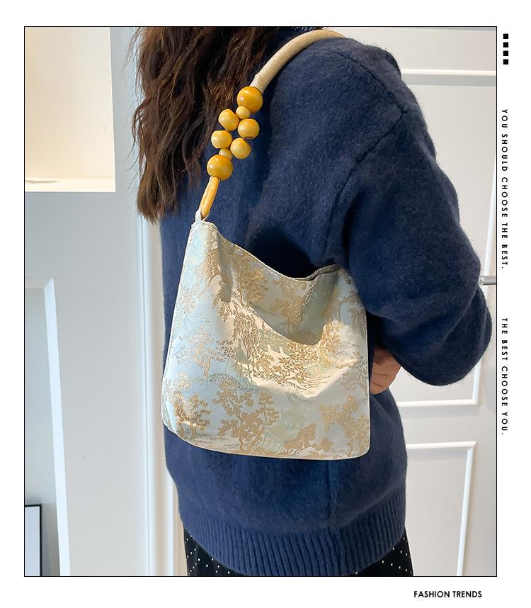 2025 Herbst Bestickte Damen Achsel-Tragetasche: Vielseitiger täglicher Schulter-Eimer-Stil