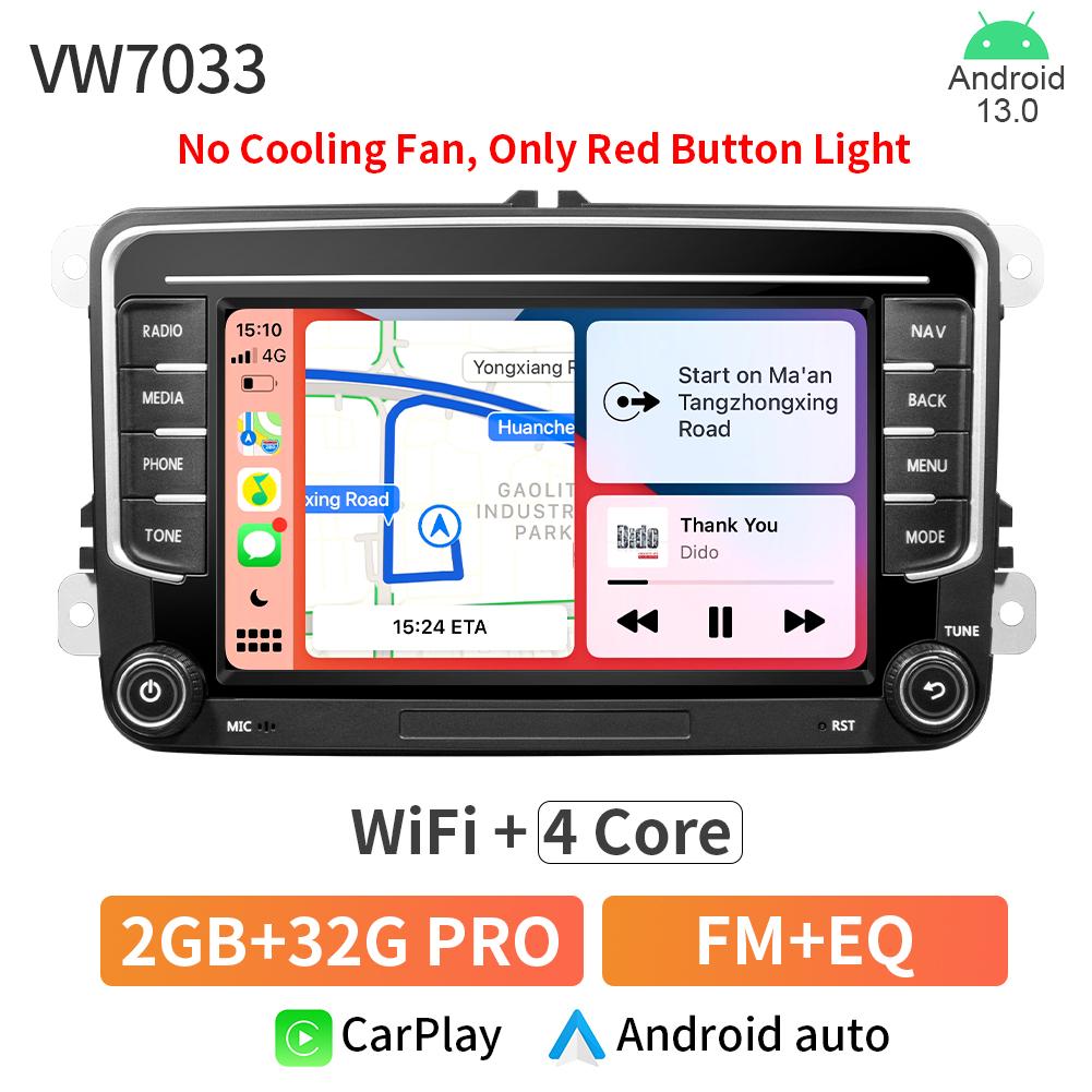 

7-дюймовый автомобильный радиоприемник CarPlay Android Auto для Volkswagen VW Passat B6 B7 CC Tiguan Touran GOLF POLO CarPlay 7 дюймов 2+32 ГБ / 4+64 ГБ