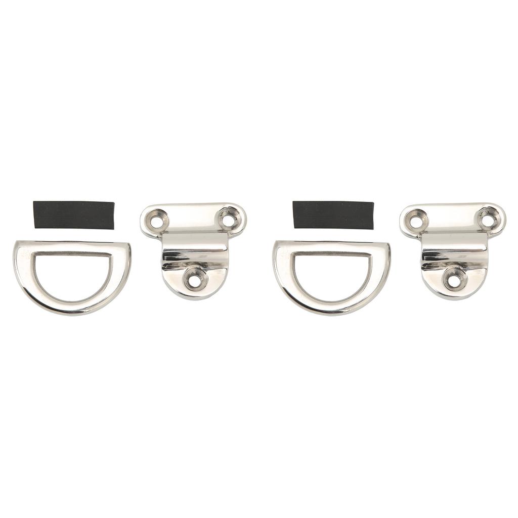 Stainless Steel Marine Folding Pad Eye Cleat Heavy Duty D Ring Tie Down 60x58mm for Boat Yacht