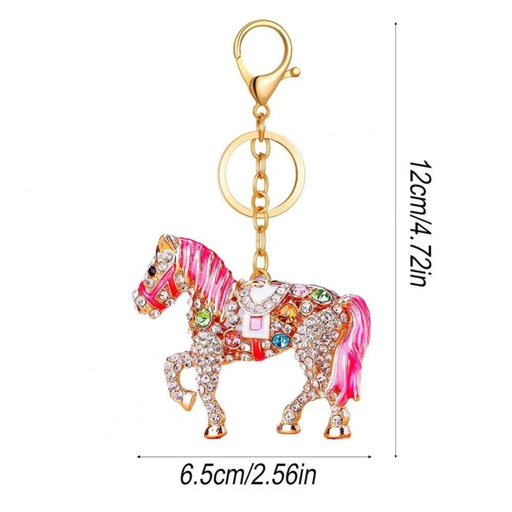 Metal Horse Key Chain Sparkling Rhinestones Hand Bag Pendant Horse Pendant Key Chain  For Women Men