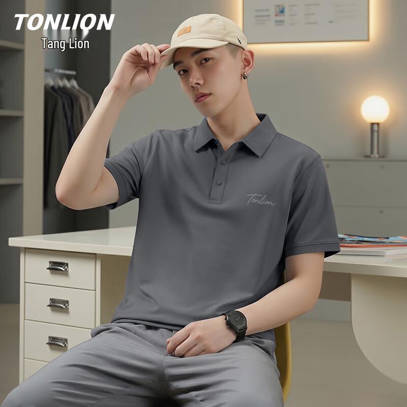 TonLion Men s Cool Short Sleeve Polo Shirt M