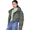 Levis FW24 Performance Warm Fleece Series Tie-Dye Pattern Side Pocket Button Long Sleeve Down Jacket Women Outerwear Gray 002Q5-0001