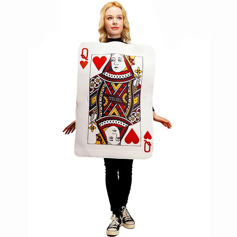 Fun Parent-child Family Children Playing Cards Poker Hearts King Queen Of Clubs Kq Costume Role Play Tunic Sponge Party Set