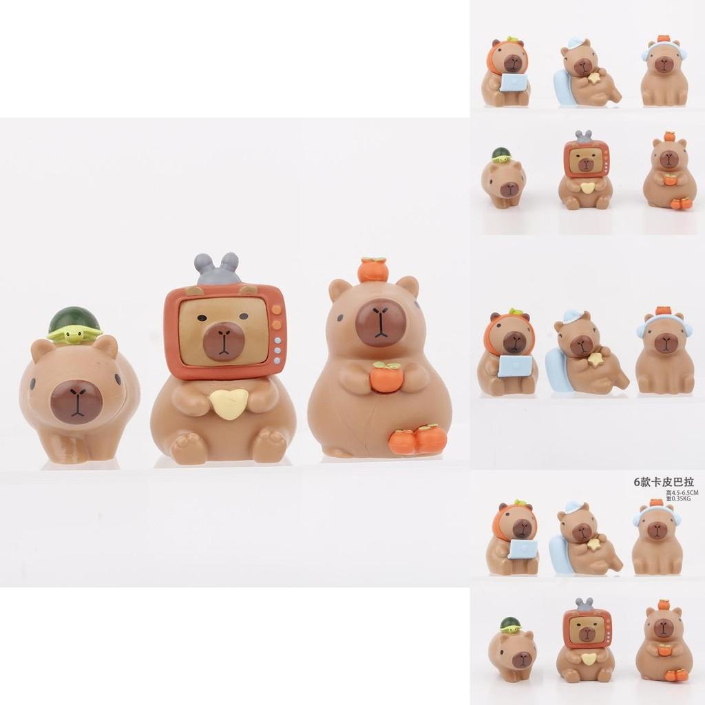 Cute Capybara Cartoon Car Dashboard Model Pvc Figure Surprise Blind Box