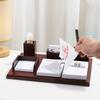 Wooden Desk Calendar Stand with Pen Holder