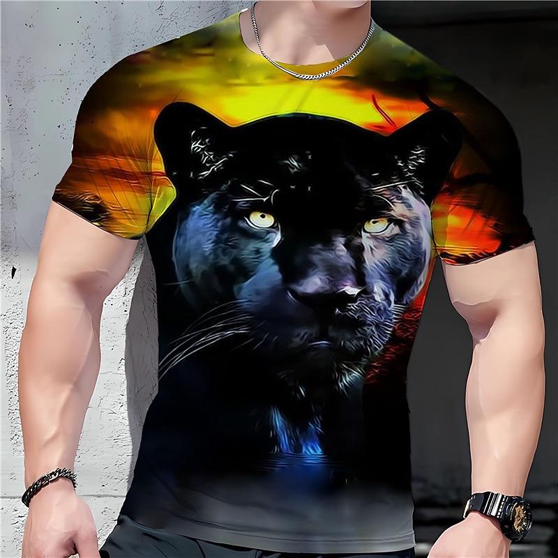 Men's Graphic Animal T Shirt Retro Shirts Short Sleeve T shirt 3D Print Crew Neck Shirt Vintage Fashion Designer Outdoor Daily