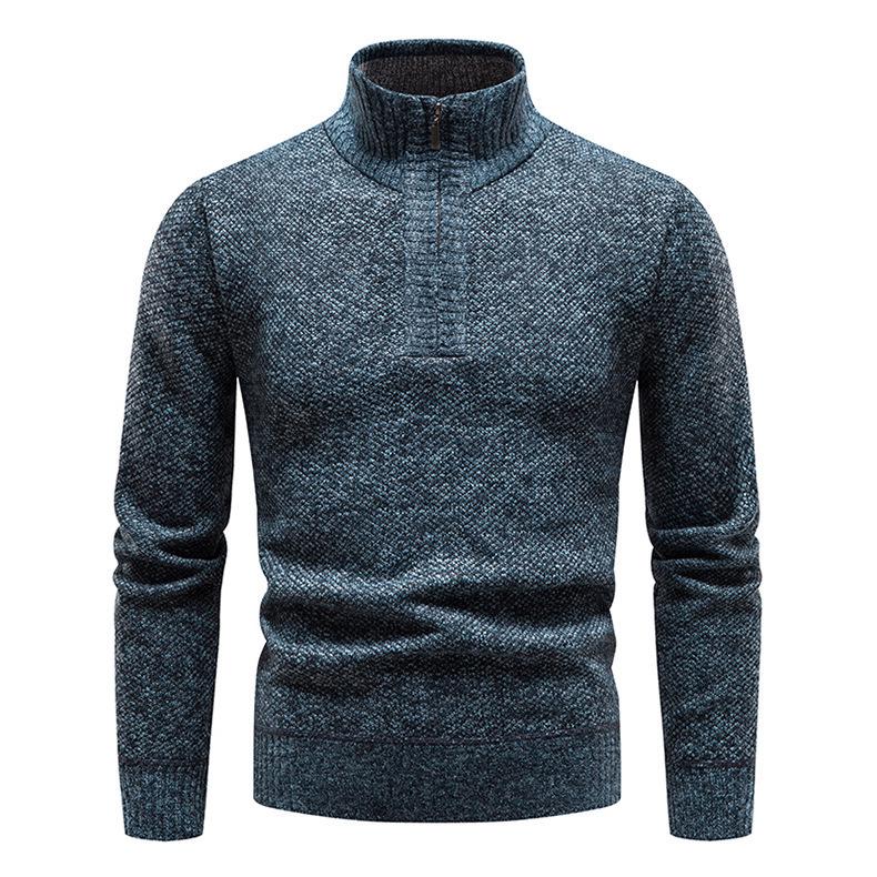 2026 Men's Fleece-Lined Thick Knit Cardigan Sweater, Solid Color, Plus Size, Autumn/Winter Collection