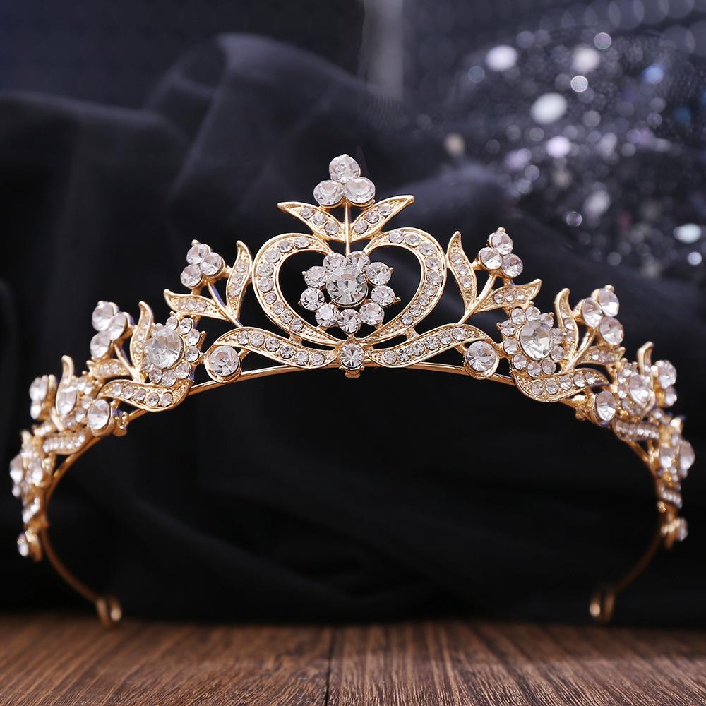 Neue Brautkopfbedeckung, exquisite Strasskrone Braut Prinzessin Krone Hochzeitszubehör Krone Haarschmuck