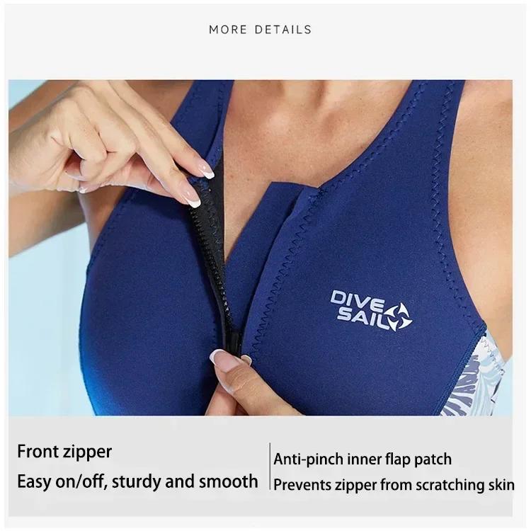 Combinaison shorty sans manches en néoprène 2 mm pour filles & Gilet de surf, Maillot de bain pour snorkeling dans les eaux tropicales, Stretch Confortable