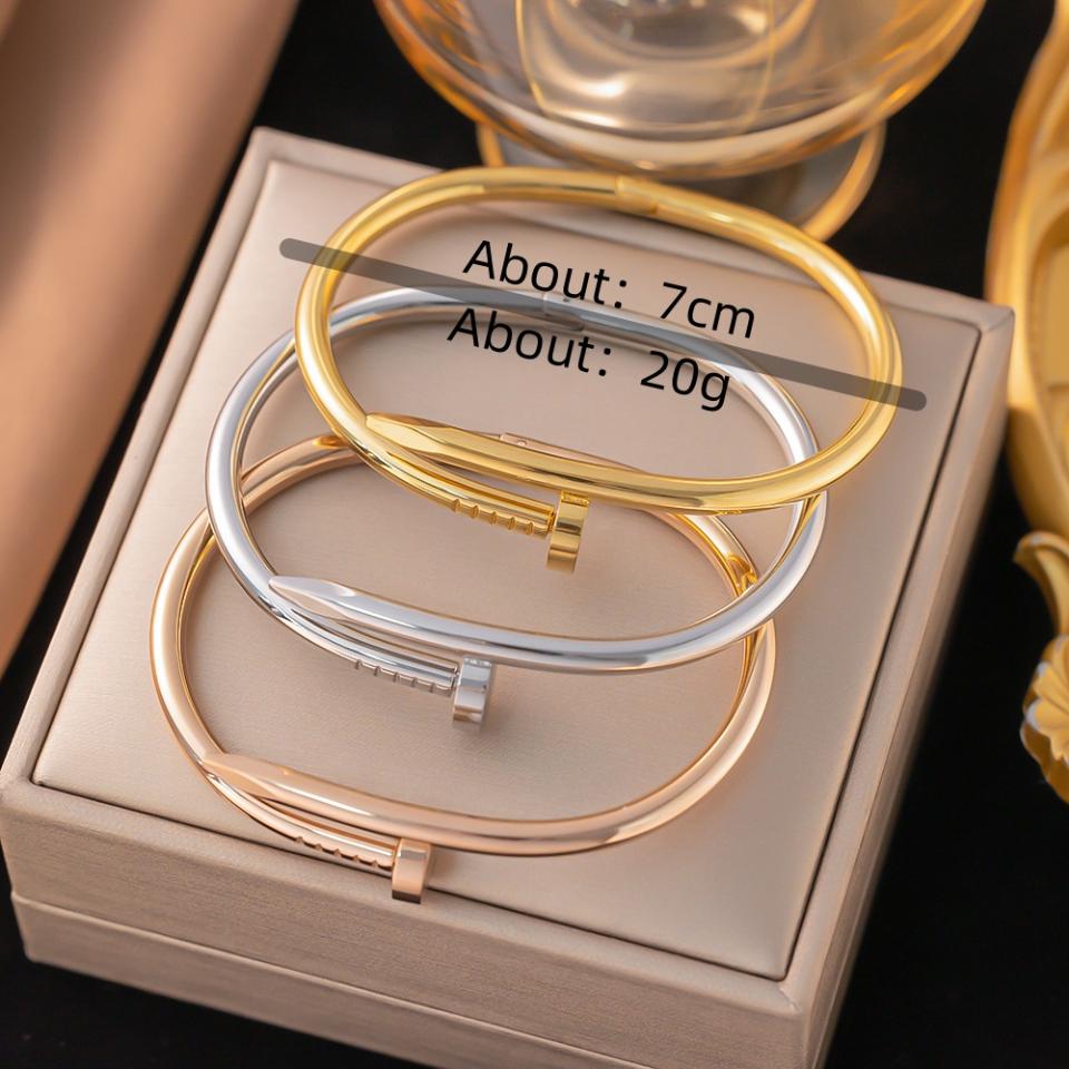 UILZ Simple 316 Nail Light Luxus-Titanstahlschmuck Hochwertiges Damenarmband Multifunktionaler, lichtechter Handschmuck