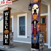 2D Flat, 2D Flat - 2D Flat, 2D Flat - 2D Flat Banner [Party Banner, Flag] 2pcs, Polyester Material, Mysterious Classic Halloween Themed Couplet-Style 