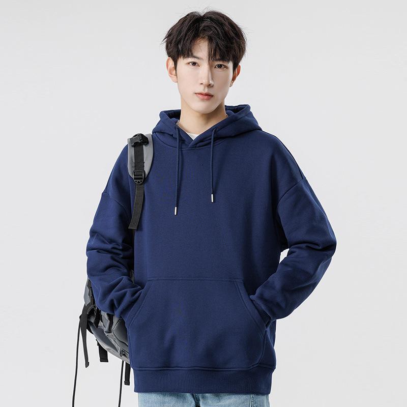 Hooded Sweater Men's Spring and Autumn Student Long-sleeved Bottoming Shirt Loose Casual Solid Color Sweater Men's