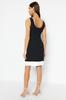 Women's Fashion Casual Sleeveless Mini Multicolor Tulle Fitted Body-Fitting Mini Gathered Zero Sleeve Flexible Knitted Dress