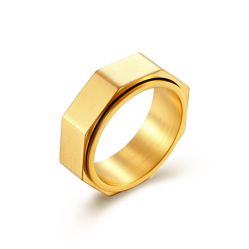A Niche Personality Octagonal Nut Titanium Steel Rotating Ring To Relieve Anxiety and Relieve Stress