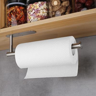 Under Cabinet Paper Towel Holder Adhesive Paper Towel Roll Rack Wall Mount Stainless Steel Paper Towel Dispenser for Kitchen Bathroom Pantry Fridge