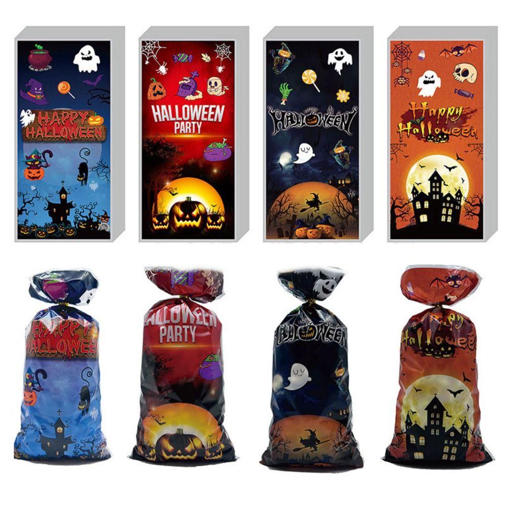 100pcs Hard To Tear Halloween Candy Bag Waterproof Children's Gift Packaging Bag  Halloween