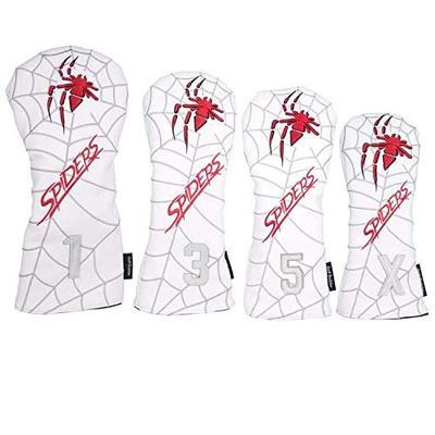 Golf Head Cover Wood Cover Driver 440cc 460cc Cover Utility UT Cover Putter Cover Mallet Pin Type Iron Cover Waterproof Spiders Single Item of (Set 4)