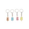 Glow Cup Fruit Ice Cream Keychain Acrylic Pendant Flower Slice Keyring Jewelry Gifts   Car Keychain